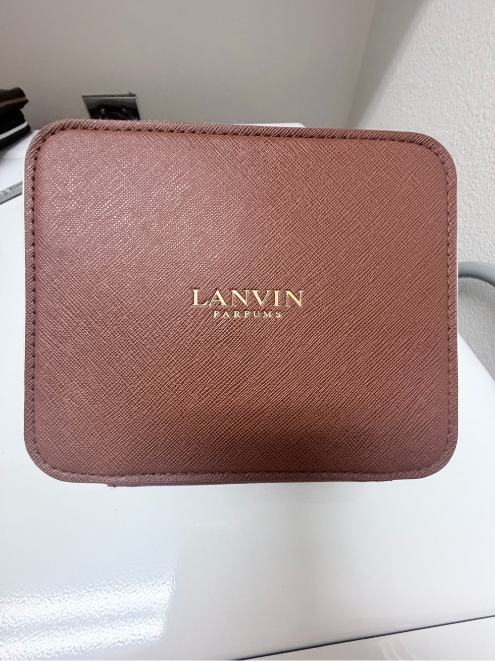 2 Lanvin Parfums Rose Brown Travel Jewelry Case, price is for 2 of them